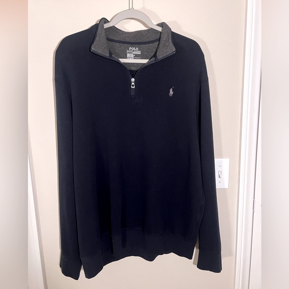 Ralph Lauren Navy Quarter Zip Long Sleeve Sweater